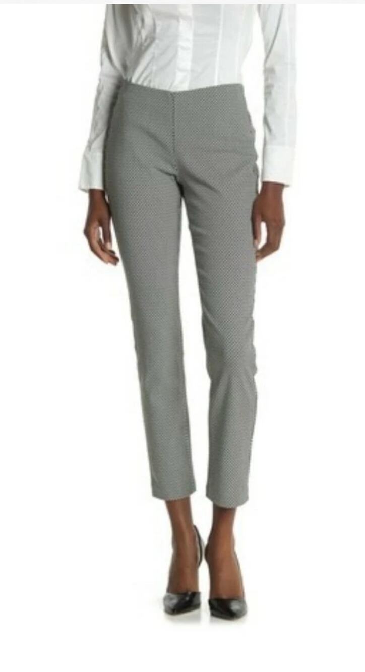 NWT Adrianna Papell Pull-On Geometric Treeca Tailor Check SZ 10 Corporate Office
